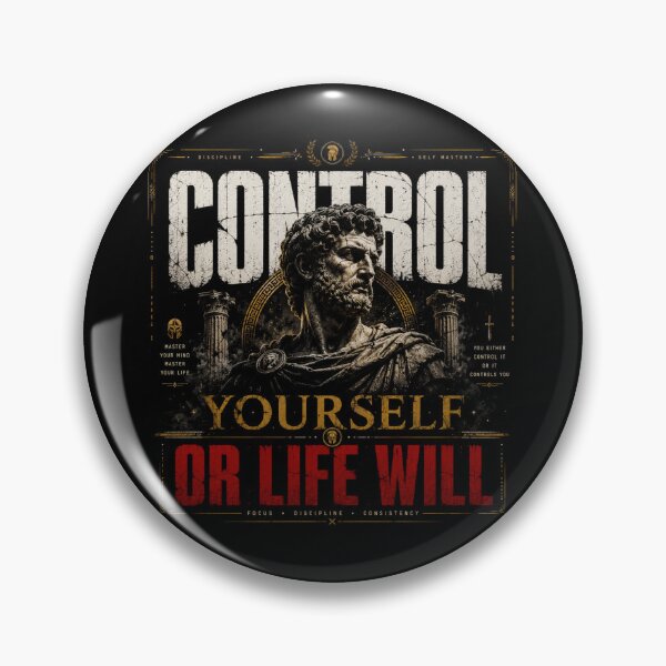 Item preview, Control Yourself Or Life Will Modern Stoic Design designed and sold by LowBatteryStudio ⭐.