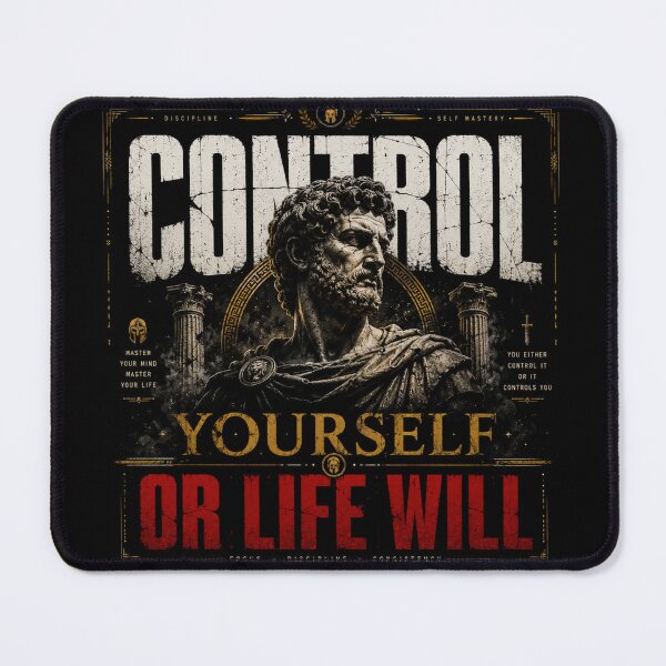 Item preview, Control Yourself Or Life Will Modern Stoic Design designed and sold by LowBatteryStudio ⭐.