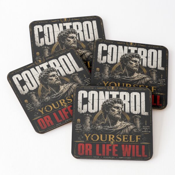 Item preview, Control Yourself Or Life Will Modern Stoic Design designed and sold by LowBatteryStudio ⭐.