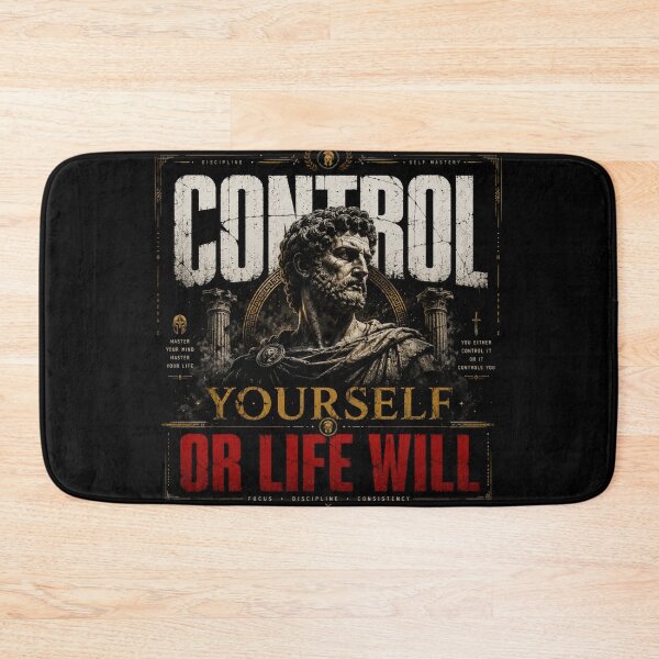 Item preview, Control Yourself Or Life Will Modern Stoic Design designed and sold by LowBatteryStudio ⭐.