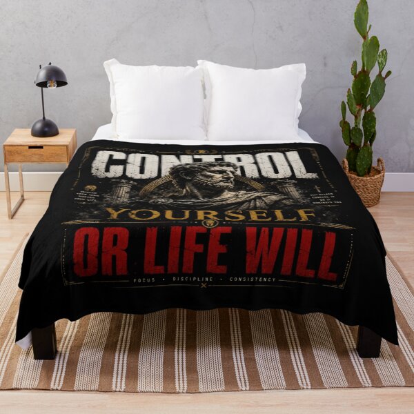 Item preview, Control Yourself Or Life Will Modern Stoic Design designed and sold by LowBatteryStudio ⭐.