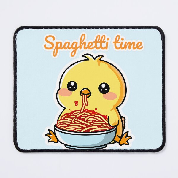Item preview, Cute Kawaii Chick Eating Spaghetti - "Spaghetti Time! designed and sold by jo-e-basta.