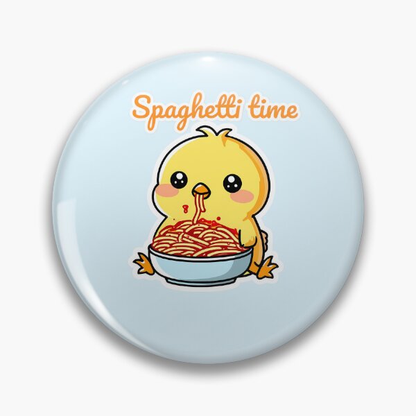 Item preview, Cute Kawaii Chick Eating Spaghetti - "Spaghetti Time! designed and sold by jo-e-basta.