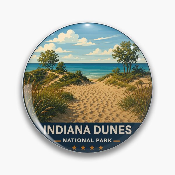 Item preview, Indiana Dunes National Park Retro Lakeshore designed and sold by Gideon Emmerich.