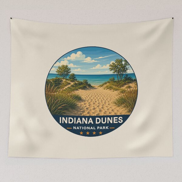 Item preview, Indiana Dunes National Park Retro Lakeshore designed and sold by Gideon Emmerich.