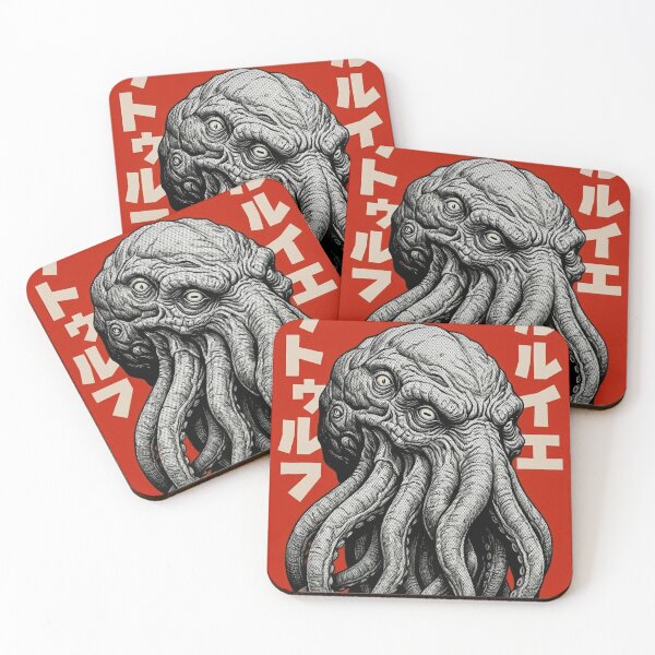 Item preview, Cthulhu on Red - Retro Japanese Kaiju Art designed and sold by Ink Monters.