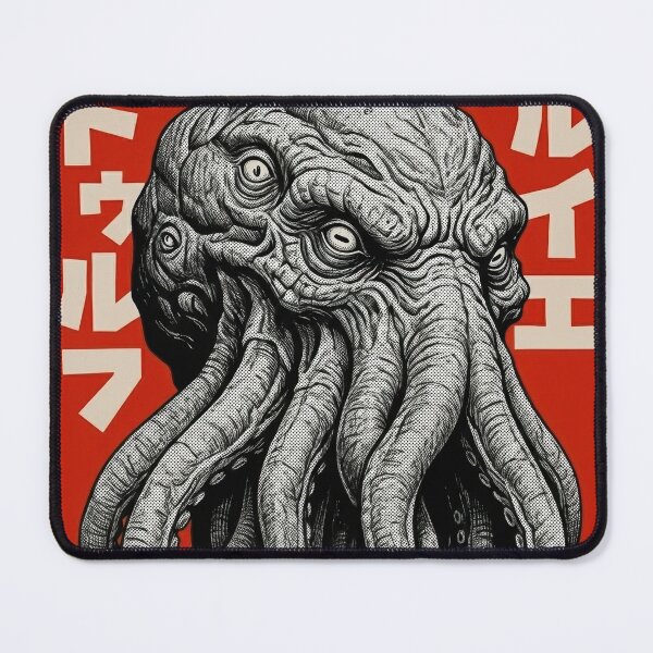 Item preview, Cthulhu on Red - Retro Japanese Kaiju Art designed and sold by Ink Monters.