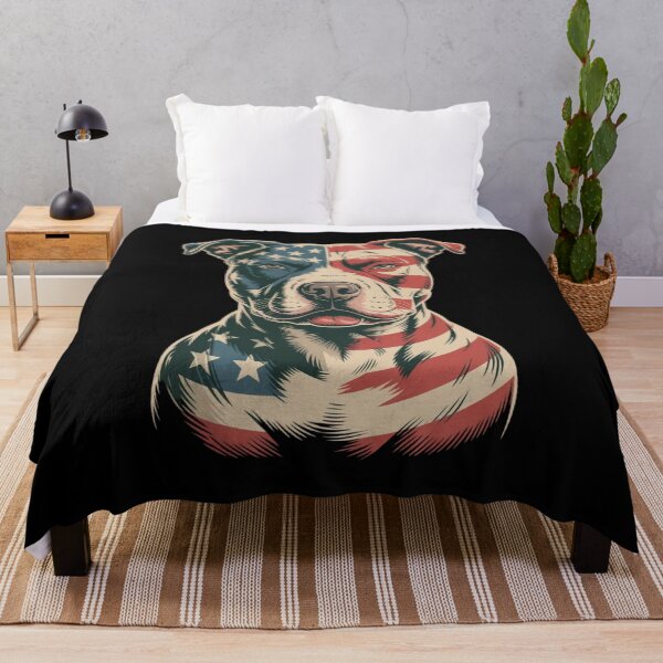 Item preview, Pitbull USA Flag Pit Bull America, Patriotic Pitbull Dog Lover Owner Gift 4th Of July Retro Pitbull Dog designed and sold by Dabbing Turtle Designs.
