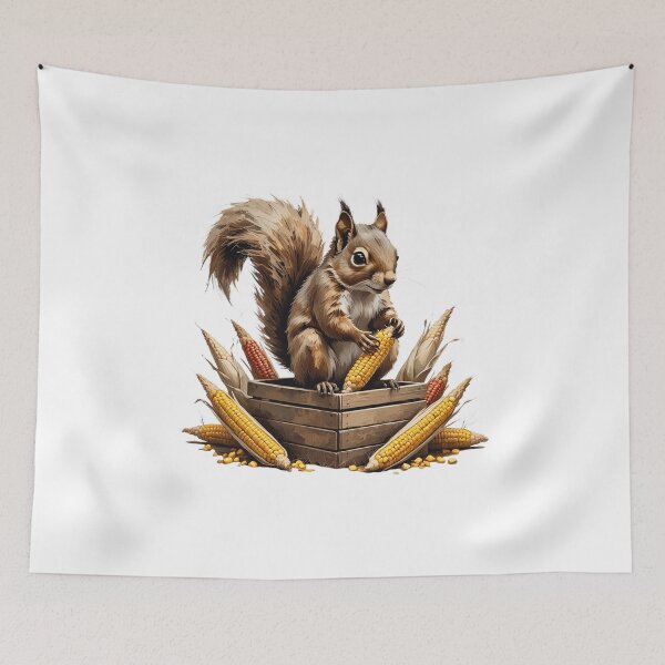 Item preview, Autumn Harvest Squirrel with Corn designed and sold by AQUILAKREO.