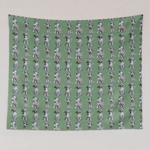 Item preview, Dogs and flowers  designed and sold by Palmtree94.