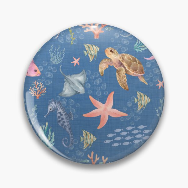 Item preview, Watercolor Ocean Life Textured Blue designed and sold by KSimpson838.