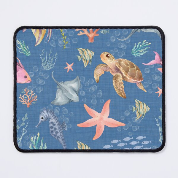 Item preview, Watercolor Ocean Life Textured Blue designed and sold by KSimpson838.