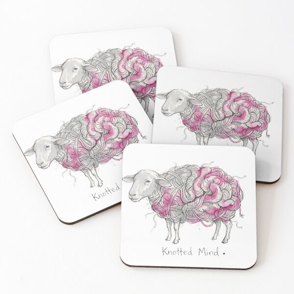Item preview, Knotted Mind: The Surreal Brain-Wool Sheep Illustration designed and sold by SoulPT.