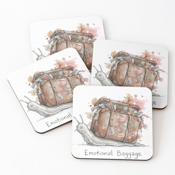 Item preview, Emotional Baggage: The Overwhelmed Snail Travel Illustration designed and sold by SoulPT.