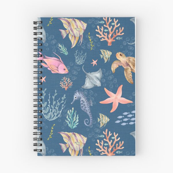 Item preview, Watercolor Ocean Life Textured Dark Azure designed and sold by KSimpson838.