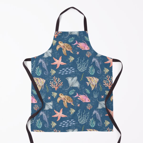 Item preview, Watercolor Ocean Life Textured Dark Azure designed and sold by KSimpson838.