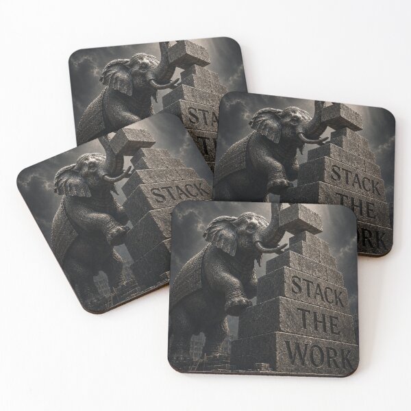 Item preview, Founder Stacks Work Elephant Brutalist Industrial Canvas Art Print designed and sold by SavannaStrikes.