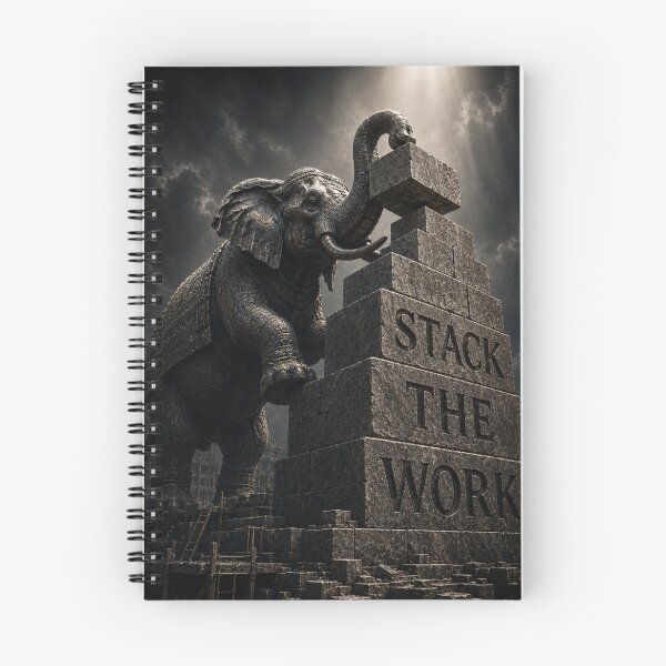 Item preview, Founder Stacks Work Elephant Brutalist Industrial Canvas Art Print designed and sold by SavannaStrikes.
