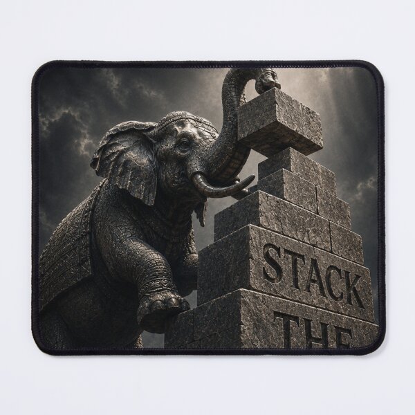 Item preview, Founder Stacks Work Elephant Brutalist Industrial Canvas Art Print designed and sold by SavannaStrikes.