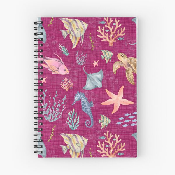 Item preview, Watercolor Ocean Life Textured Dark Pink designed and sold by KSimpson838.