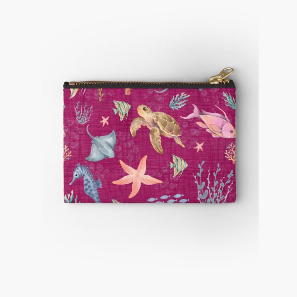 Item preview, Watercolor Ocean Life Textured Dark Pink designed and sold by KSimpson838.