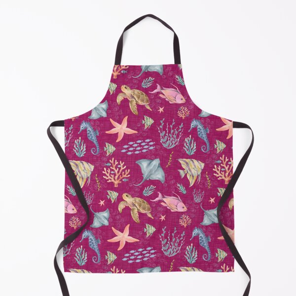 Item preview, Watercolor Ocean Life Textured Dark Pink designed and sold by KSimpson838.