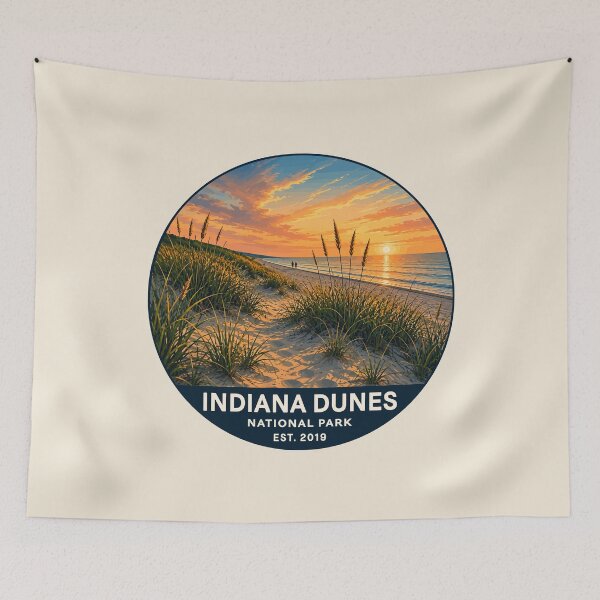 Item preview, Indiana Dunes National Park Retro Lakeshore designed and sold by Gideon Emmerich.
