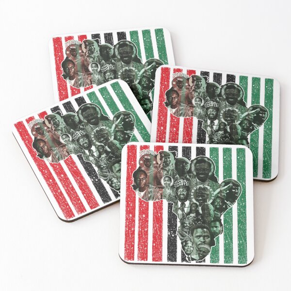 Item preview, African Revolutionaries Map of Africa - Sankara Lumumba Nkrumah Mandela - Pan African Flag Black History Art designed and sold by Youngkev-arts.