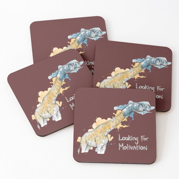Item preview, Looking For Motivation: Quirky Giraffe Binocular Illustration designed and sold by SoulPT.