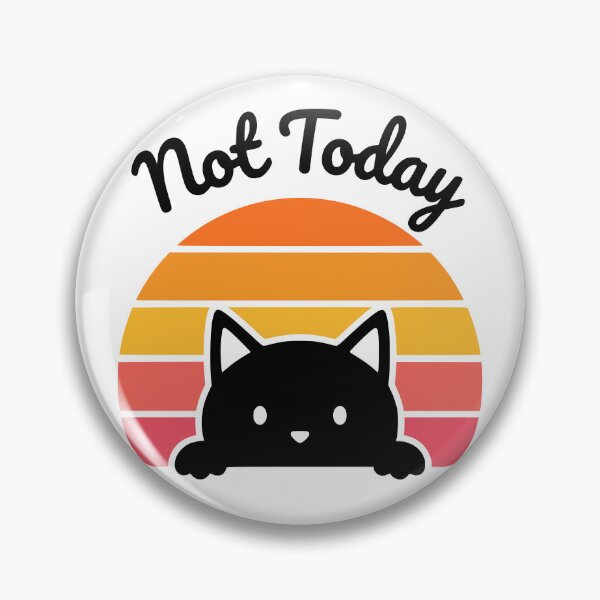 Item preview, Not Today Funny Black Cat Retro Sunset designed and sold by Imaginationbeyond.