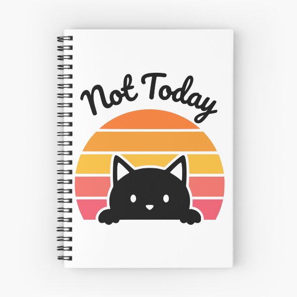 Item preview, Not Today Funny Black Cat Retro Sunset designed and sold by Imaginationbeyond.