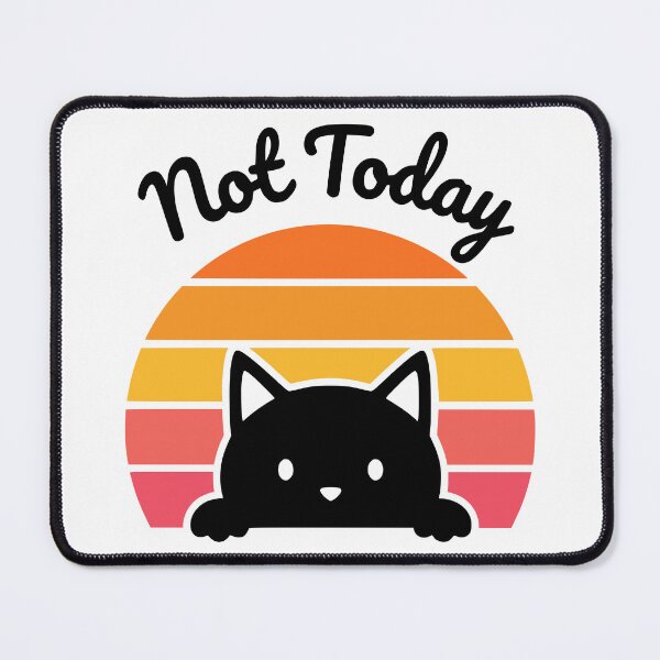 Item preview, Not Today Funny Black Cat Retro Sunset designed and sold by Imaginationbeyond.