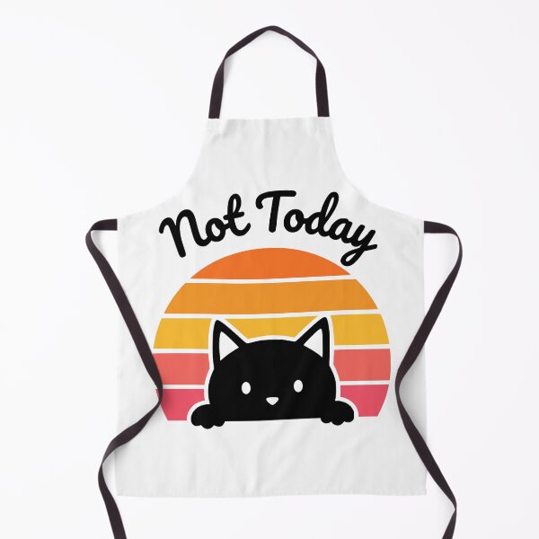 Item preview, Not Today Funny Black Cat Retro Sunset designed and sold by Imaginationbeyond.