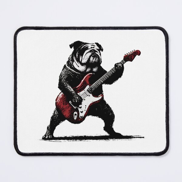 Item preview, Bulldog Rock Star Guitar Player Vintage Tee designed and sold by SoyLamderma.