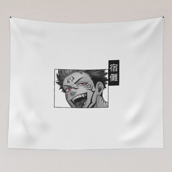 Item preview, King of Curses Hysterical Laugh Inside Border with Cursed Finger Kanji Typography designed and sold by JohnnyFive8.