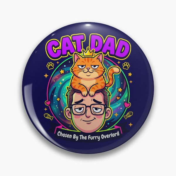 Item preview, Cat Dad Chosen By The Furry Overlord Funny Cat Father Fathers Day Gift Shirt designed and sold by DESIGN BUREAU .
