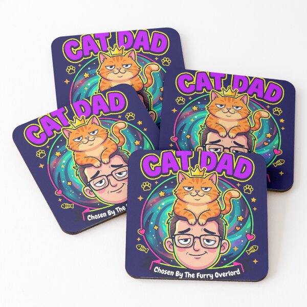 Item preview, Cat Dad Chosen By The Furry Overlord Funny Cat Father Fathers Day Gift Shirt designed and sold by DESIGN BUREAU .