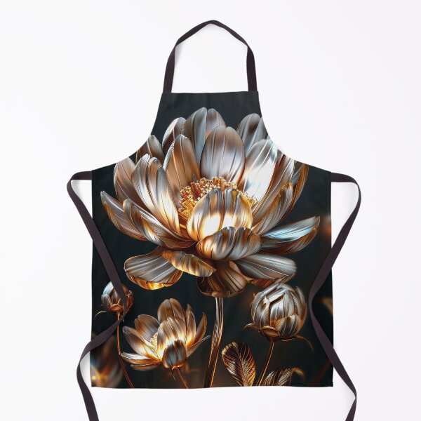 Item preview, Silver and Gold Peony on Dark Background | Elegant  Floral Art designed and sold by MargaretWiktor.