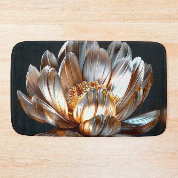 Item preview, Silver and Gold Peony on Dark Background | Elegant  Floral Art designed and sold by MargaretWiktor.