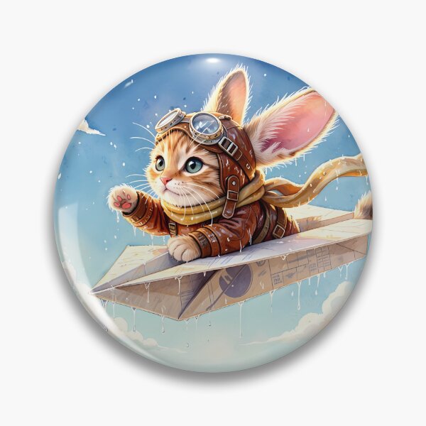 Item preview, Cute Aviator Cat Flying Paper Airplane designed and sold by M-Y-A-R-T-.
