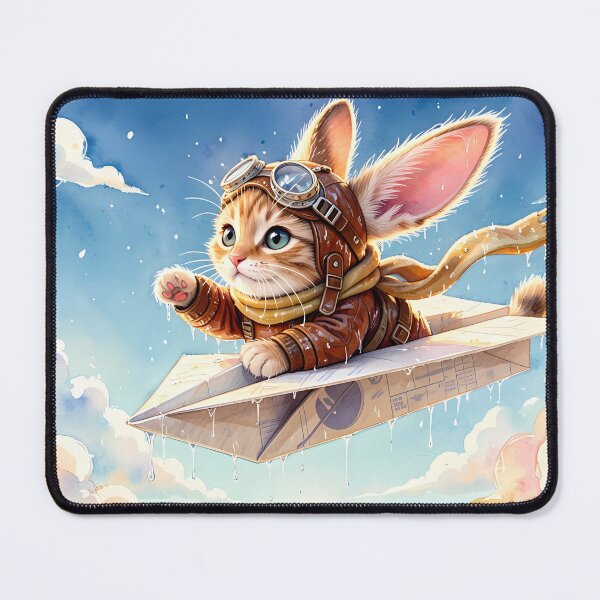 Item preview, Cute Aviator Cat Flying Paper Airplane designed and sold by M-Y-A-R-T-.