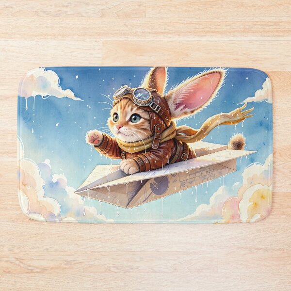 Item preview, Cute Aviator Cat Flying Paper Airplane designed and sold by M-Y-A-R-T-.