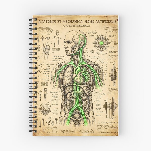 Item preview, Biomechanical Human Anatomy Vintage Cyberpunk Poster designed and sold by CloudyCatArt.