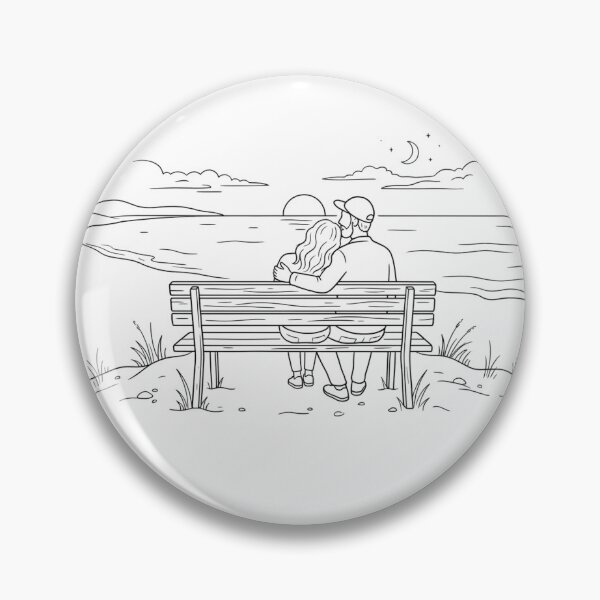 Item preview, Couple Watching Sunset Line Art designed and sold by Pedrojezu.