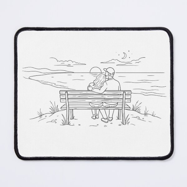 Item preview, Couple Watching Sunset Line Art designed and sold by Pedrojezu.