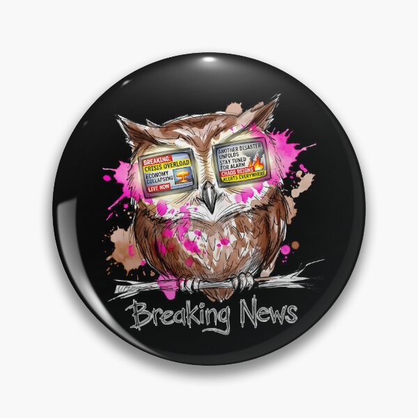 Item preview, Breaking News Owl: Information Overload Satire designed and sold by SoulPT.
