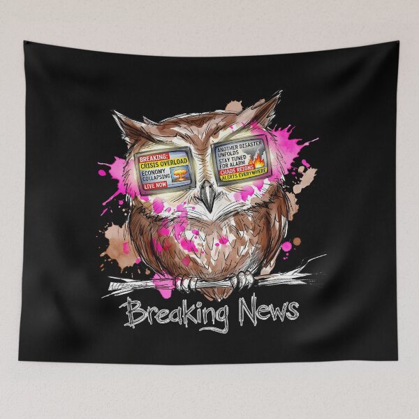 Item preview, Breaking News Owl: Information Overload Satire designed and sold by SoulPT.