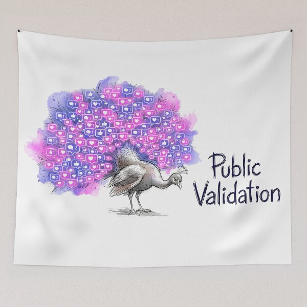 Item preview, Public Validation Peacock: Social Media Satire designed and sold by SoulPT.
