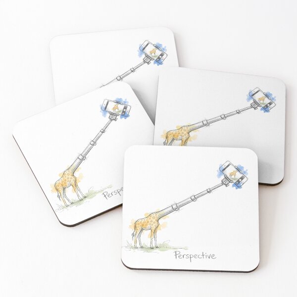 Item preview, Perspective – Funny Surreal Giraffe Selfie Illustration designed and sold by SoulPT.