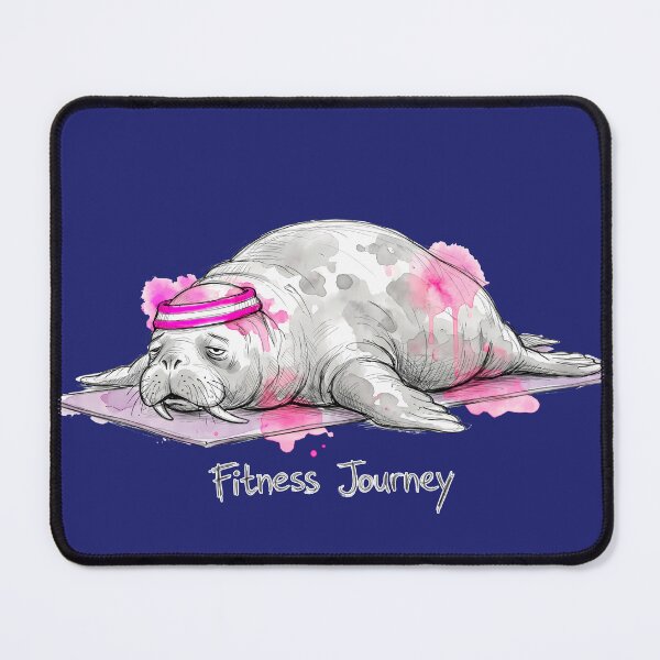 Item preview, Fitness Journey: The Exhausted Walrus Yoga Illustration designed and sold by SoulPT.